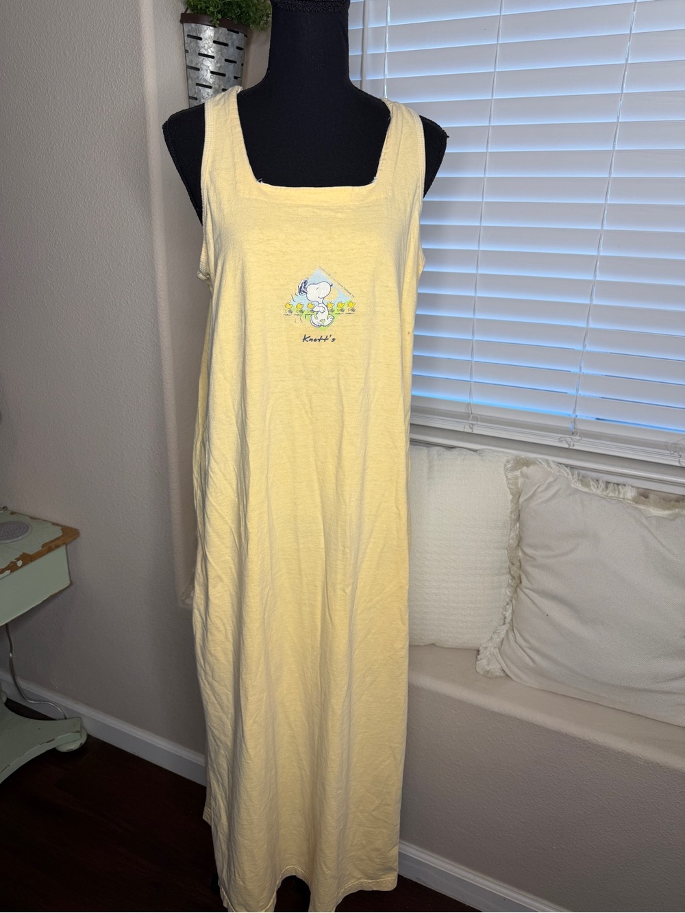 Vintage Knott’s Berry Farm Yellow Snoopy Graphic Maxi Dress- Made in the USA